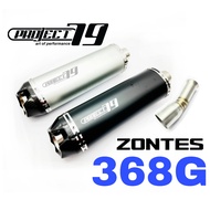 Project79 Exhaust ZONTES 368G New Ekzos Tabung Long Muffler Stainless Steel 368 G Black Silver SCOOT