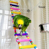SQ Multicolor Ladder Bridge Budgie Parrot Climbing Bite Toy Parakeet Swing Bird Toy