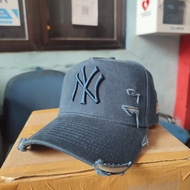 Topi New Era 9Forty A-Frame New York Yankees Cotton Damaged Navy Cap 100% Original