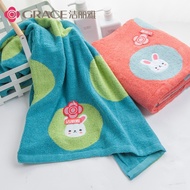 洁丽雅浴巾纯棉卡通熊成人男女情侣全棉大浴巾洗澡巾加厚吸水140*70 可爱卡通浴巾随机