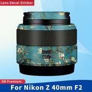 สำหรับ Nikon Z 40มม. F2เลนส์กล้องถ่ายรูปผิวป้องกันรอยขีดข่วนสติกเกอร์ฟิล์มป้องกัน Z40F2 2 1:2