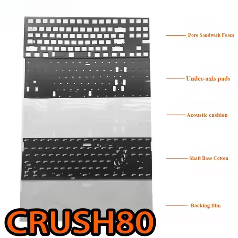 WOB CRUSH80 Keyboard Sound Pack Poron Silencing Foam Bottom Cotton Ixpe Shaft Underpad for Game Mech