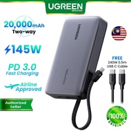 UGREEN 145W 67W Nexode PowerBank 20000mAh PD3.0 Built in C Cable Fast Charging iPhone 17 Samsung S25