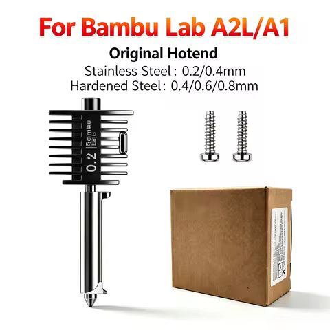 For Bmabu Lab A2L A1 Offcial Hotend Hardened/Stainless Steel Nozzle 0.2/0.4/0.6/0.8 For Bambulab A1 
