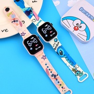 Cartoon Earth Color Print Student LED Electronic Watch Fashion Print Square Y1 Button Electronic Wat