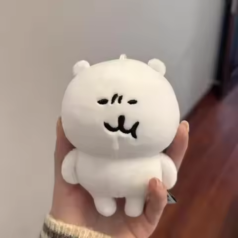 Joke Bear Anime Plush Keychain Cute Polar bear Valentine Rose Series Bag Pendant Kawaii Soft Stuffed