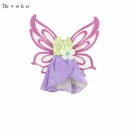[Cuticate1] Fantasy Fairy Doll Dress with Detachable Glitter Wings Outfit Toy Clothes for Blythe Dol