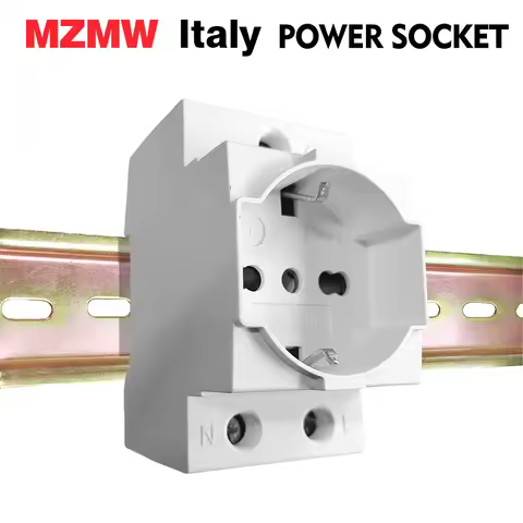 MZMW Italy 35mm Din Rail Modular Power Socket Plug AC30 10A 16A 250V Industrial Distribution Box Ele