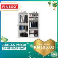 FINSSO : 4 door wooden wardrobe/2door multifunctional wardrobe WITH 2 hanging pole/2 door +3 door partitions