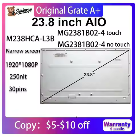Original New A+ 23.8 inch LCD screen Panel M238HCA L3B MG2381B02-4 touch Display IPS FHD 1920*1080 M