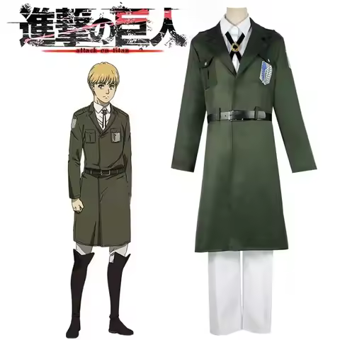 Attack on Titan Season 4 Scout Regiment Cosplay Jacket Eren Jager Armin Arlert Navy Green Halloween 