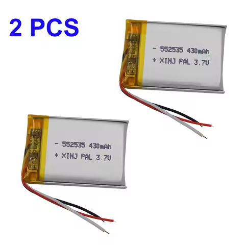 2pcs 3.7V 430mAh 1.59Wh Rechargeable Li Lipo Battery 552535 Thermistor NTC 3 Wires For GPS Car Camer