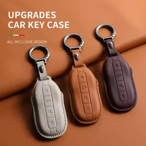 Original Cars Color Leather Key Case Cover For Xiaomi SU7 YU7 SU7 Ultra Car Remote Key Case Shell Du