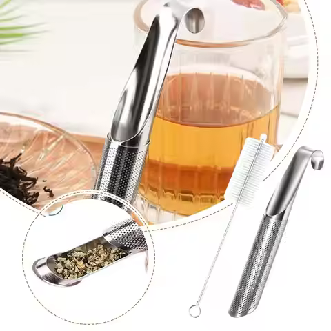 Stainless Steel Hanging Tea Strainer Creative Pipe Shaped Tea Brewing Tool Tea Filter Tea Filter Tea