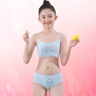 BRAGOOD Bộ Đồ Lót Cotton Mỏng Không Đường May Cho Bé Gái 7-14 Tuổi Học Sinh Tiểu Học Bộ Quần Lót Có
