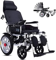 Luxurious and lightweight Wheel Chair Lightweight Foldable Exclusive Portable Brushless Powerful Motors Adjustable Backrest And Joystick With Headrest Scooter (Size : 20A)