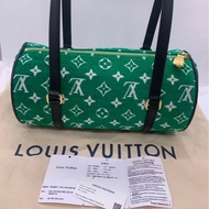 Lv match系列圓筒手提包綠色絲絨限定巴比龍 單肩包，芯片款，尺寸：27x14cm