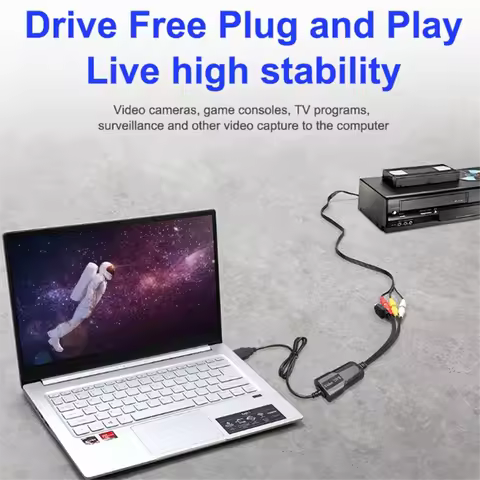 ConverterUSB 2.0 Video Capture Card AV RCA Digital to USB Converter Portable Adapter Video Cable for