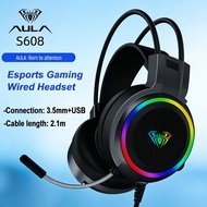 AULA S608 Earphones TWS Earbuds Wireless Bluetooth Headphones Over-Ear ANC HiFi Stereo ENC RGB Gamin