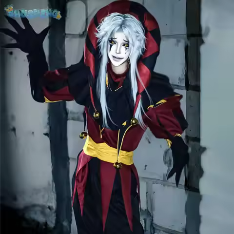 Pierrot Cosplay joker Costumes Game Circus Role Play Clown Uniform Halloween Carnival Party Outfit F