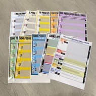 Ipon Chart Guide Sticker Label Peso Sense Ipon Challenge & 1 Bill