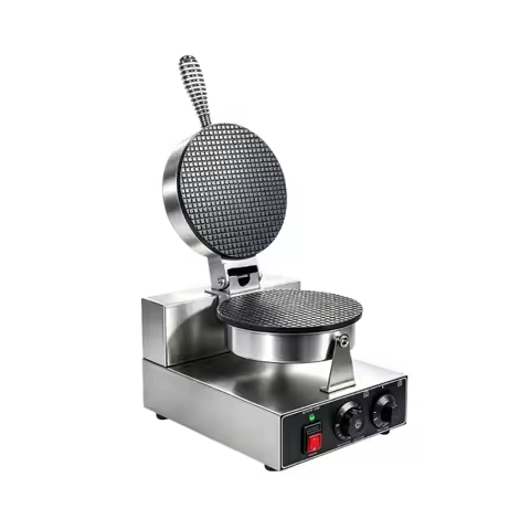 Commercial Electric Egg Roll Ice Cream Cone Waffle Maker Double Sided Heating Pancake Press Crispy C