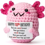 10 Year Old Girl Birthday Gift Ideas, Mini Crochet Axolotl Plush for 10th Birthday Gift for Girls, 1