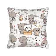 Cute Panda Bear Bubu Dudu Cushion Cover, 17.72x17.72inch - Double-Sided Print, Polyester, Machine Wa