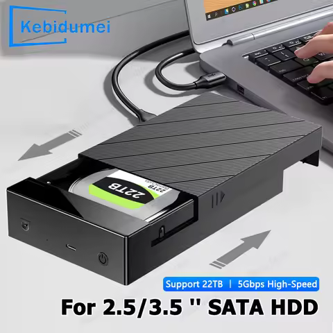 2.5/3.5" External Storage HDD Case SATA 5Gbps USB3.0 HDD SSD Hard Drive Enclosure Support 22TB SSD H