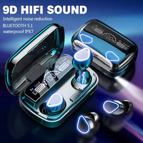 M10 TWS Bluetooth 5.3 Headphones 3500mAh Charging Box Wireless Earphones With Mic 9D Stereo Sports W
