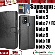 DY7 - Case Samsung Note 3 5 7 8 9 10 20 FE Leather Flip Casing Leather Wallet
