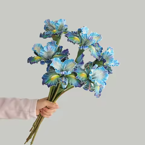 5pcs Artificial Flowers Iris Alice 45cm Home Living Room Wedding Celebration Outdoor Garden Wall Gif