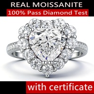 Real Moissanite Ring S925 Silver With GRA Certificate 3EX VVS1 D Color Heart Cut 2CT Real Moissanite