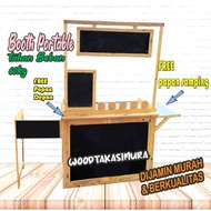 Q7Y booth portable / meja lipat / event desk/gerobak lipat / gerobak