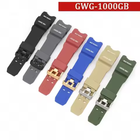 Resin Strap for Casio G-SHOCK GWG-1000GB Replacement Men Sport Waterproof Silicone Steel Buckle Band