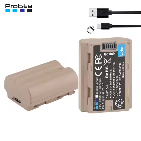 2880mAh NP-W235 NP W235 Li-ion Battery for Fujifilm X-H2, X-H2S, XT4, GFX100S, GFX50SII Camera, VG-X