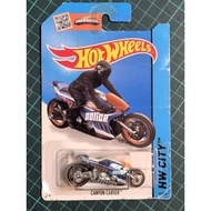 Hot Wheels Police Motorcycle Canyon Carver Blue Bike (2015) HW City Rescue
