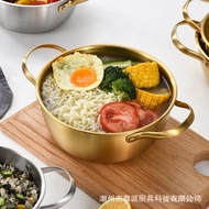 Stainless Steel Korean-Style Instant Noodle Pot Thickened Household Double-Ear Instant Noodles Small Saucepan Ramen Pot