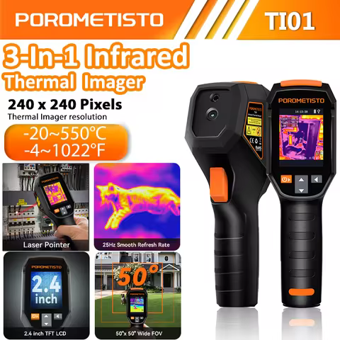 TI01 Infrared Thermal Imager -20~550 ℃ Rechargeable Handheld Thermal Laser Imaging Camera 240x240 Wa