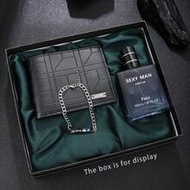 3pcs Men's Versatile Refined Wallet + Bracelet Perfume Gift Set, Perfect For Christmas, Valentine's 