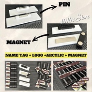 Nametag pin/Nametag Magnet/Tag Nama Sekolah/Tag nama Guru/Tag Nama Penjawat Awam/Tanda Nama/名牌