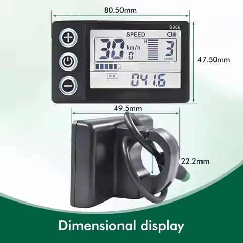 S866 Electric Bicycle Display Digital Cable Ebike Computer UART 2 Speedometer Bike Computer Bicycle 