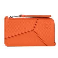 LOEWE PUZZLE 品牌LOGO幾何拼接卡片零錢包.橘