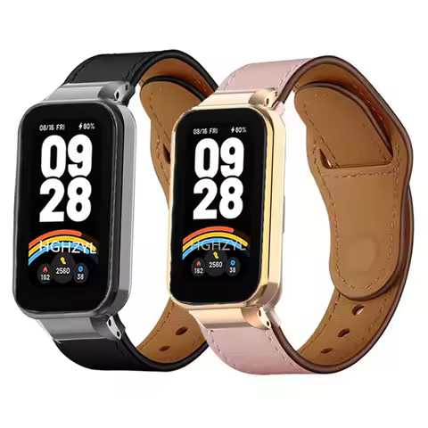 Leather Strap For Xiaomi Smart Band 9 Active Smart Watch Bracelet Wristband Replacement For Mi Band 