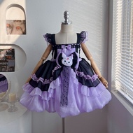 Sanrio Kuromi Lolita Princess Dress Halloween Birthday Party Cosplay Dress Up Character Costume Girl