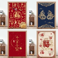 Chinese Wind Door Curtain Free Punching Magic Sticker Household Partition Curtain Bedroom Feng Shui Cloth Toilet Toilet Half Cloth Door Curtain