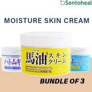 Loshi Horse Oil Moisture Skin Cream/ Hatamugi/ Urea *Bundle of 3*