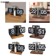 FAKEME Flip Desk Clock Multifunctional Decor Vintage Creative Table Clock Mechanical Flip Clock for 
