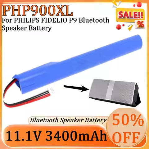 11.1V 3.4AH 3400mAh Large Capacity for PHILIPS FIDELIO P9 Bluetooth Speaker Battery PHP900XL Recharg