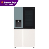 LG ตู้เย็น ไซด์ บาย ไซด์ 22.4 คิว Inverter (สีมิ้น-สีเบจ) รุ่น GC-X257CMEW.ATEPLMT As the Picture On